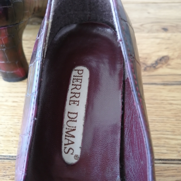 Vintage burgundy square toe heels - Picture 5 of 6